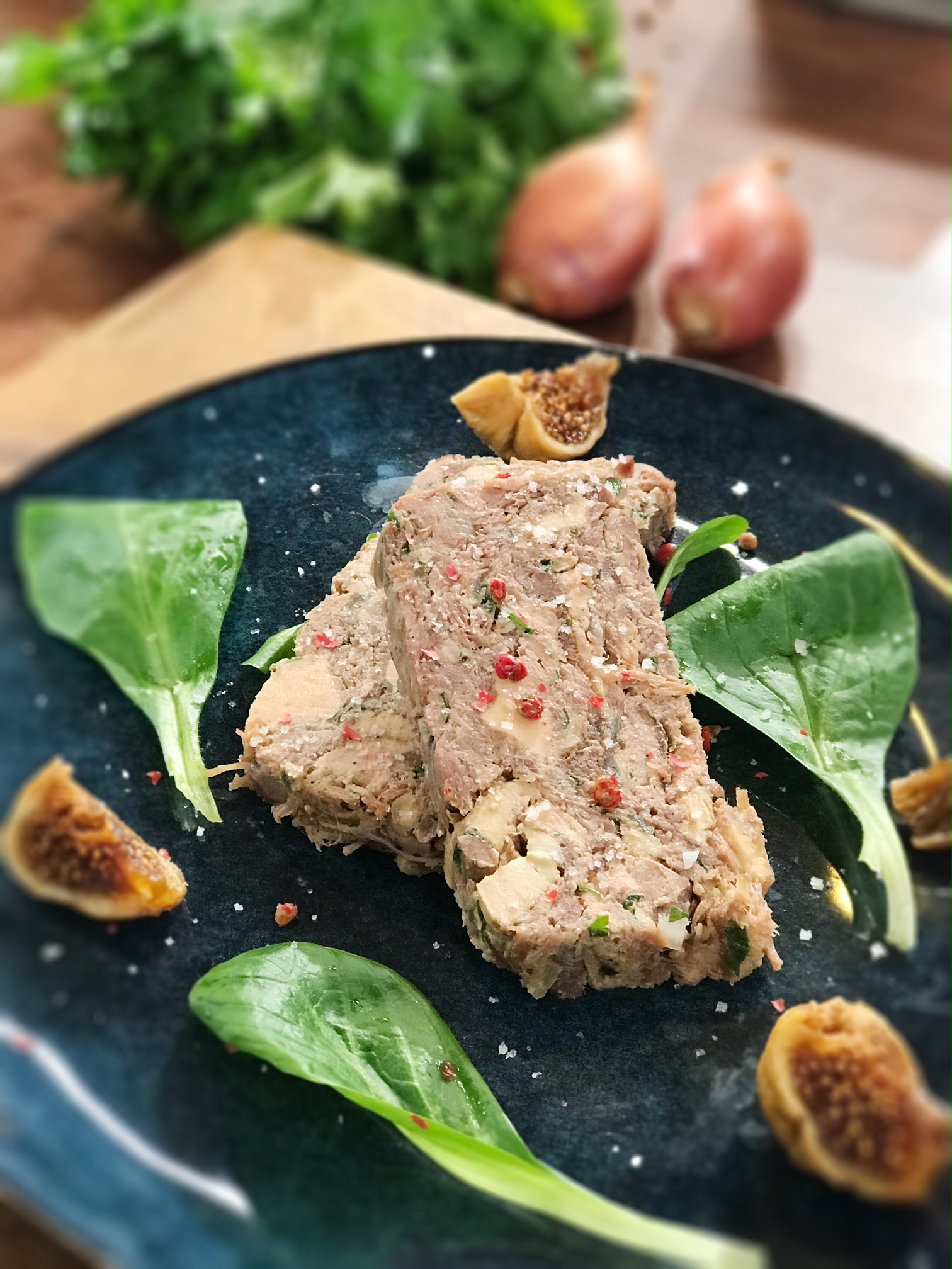 Duck foie gras confit in a terrine